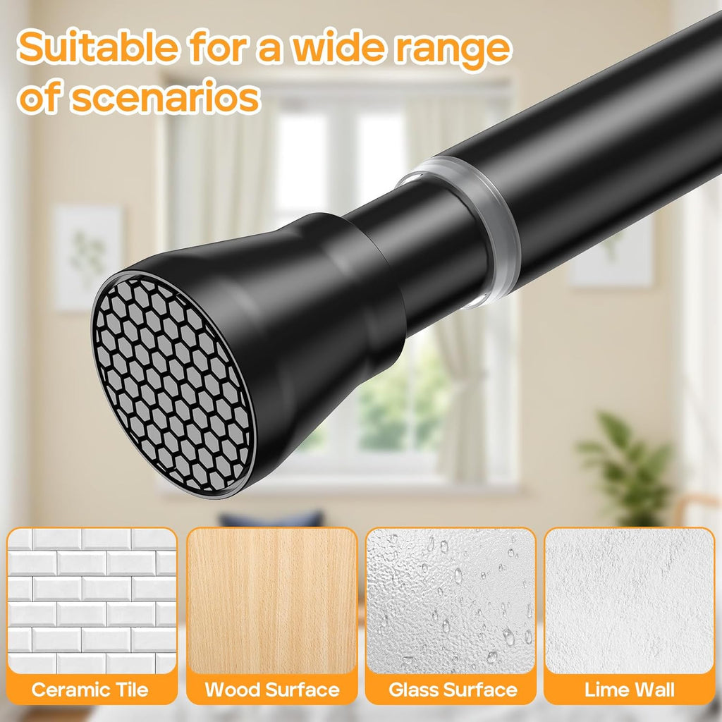 Tension Rods for Windows 28 to 48 Inch - Black