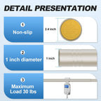 CorkLatta Brushed Nickel Shower Curtain Rod 31 to 80 Inch,1 Inch Diameter Adjustable Spring Tension Stainless Steel Telescoping Rod,Easy Install,No Rust