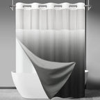 SORTTO Ringless Slub Shower Curtain with Snap in Liner, 71x74, Black