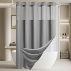 256GSM Heavyweight Ringless Waffle Shower Curtain with Liner, 71x74, White