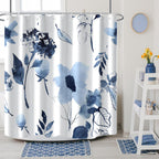 AWERT Blue Marble Shower Curtain - Waterproof for Bathroom Decor, Printed Washable With Hooks, 72x72 Inch