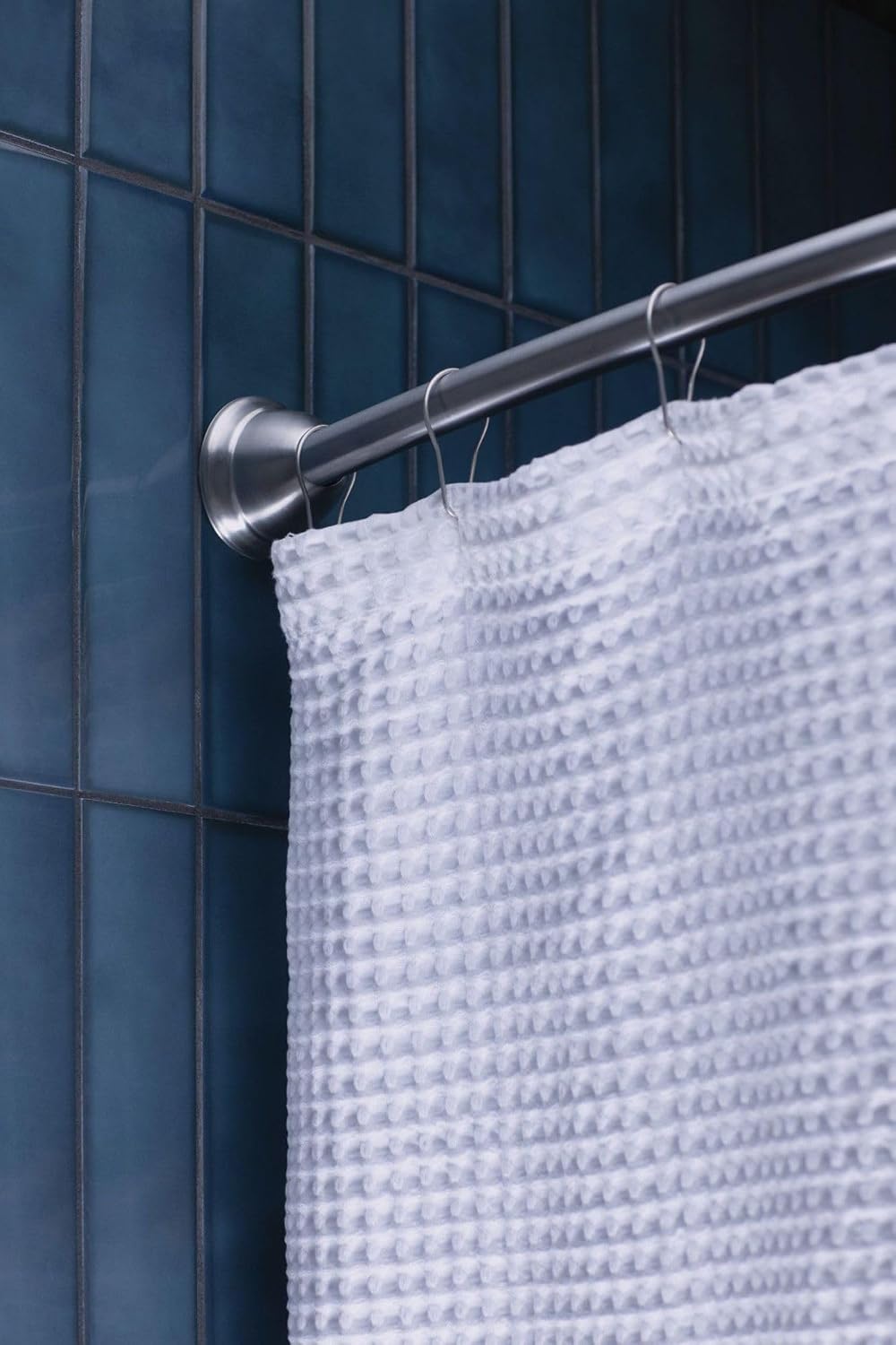 Moen MDN2170BN Magnetix 60-inch Curved Adjustable Single Shower Curtain Rod, Brushed Nickel
