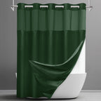 SORTTO Ringless Waffle Shower Curtain with Snap in Liner Set, 71x74, White