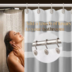 Brushed Nickel Shower Curtain Hooks, 12Pcs Heavy Duty Rustproof