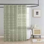 TUDECO Lace Brown Shower Curtain with Attached Valance, 72 x 72 Inch