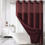 BTTN Cream Ringless Linen Textured Shower Curtain with Snap in Liner, 72x75
