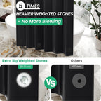 AmazerBath Black Shower Curtain Liner Plastic, Thick PEVA Shower Curtain Black, Dark Shower Liner Heavy Duty 8G, Black Bathroom Curtain Waterproof with 3 Weighted Stones and 12 Grommets, 72x72 Inches