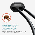 Zenna Home Double Curved Shower Curtain Rod, No Drill, 50-72 Inch Adjustable Tension Curved Shower Rod for Bathroom, Rustproof Double Rod, Non-Slip, Adds Room in Shower, Matte Black
