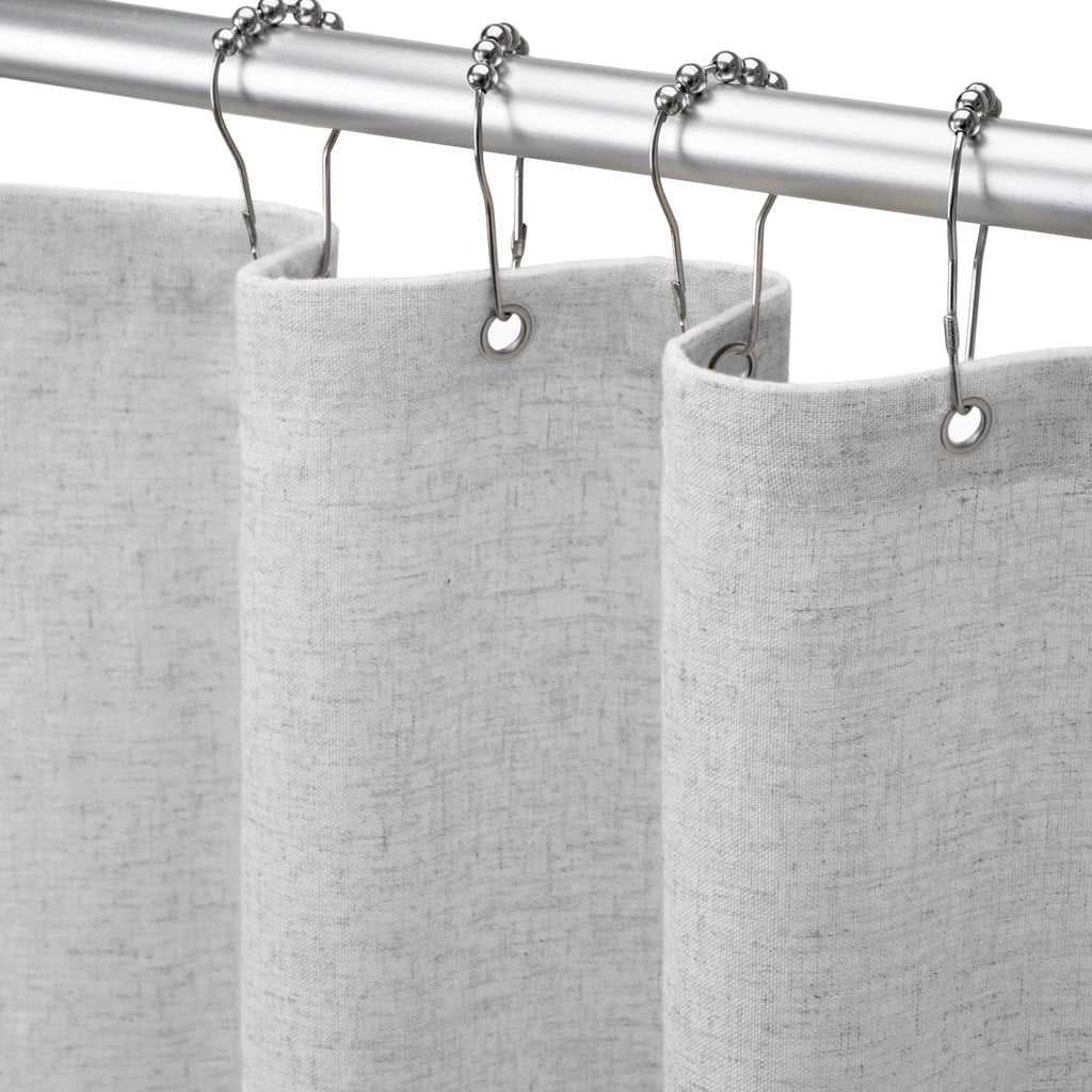 Linen Shower Curtain Beige Boho Cream Natural Cloth 72" W x 72" L