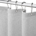 Linen Shower Curtain Beige Boho Cream Natural Cloth 72" W x 72" L