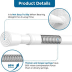 AIZESI 2Pcs Spring Tension Curtain Rods, Adjustable 26-39 Inch, White