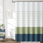 jinchan Ombre Ocean Blue Shower Curtain for Bathroom 70x72 Inch 12 Hooks
