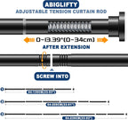 Abiglifty Black Shower Curtain Rod 33~81 Inches Adjustable