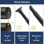 ENJOYBASICS 1" Black Shower Curtain Rod, 30-76" Adjustable, Secure Tension