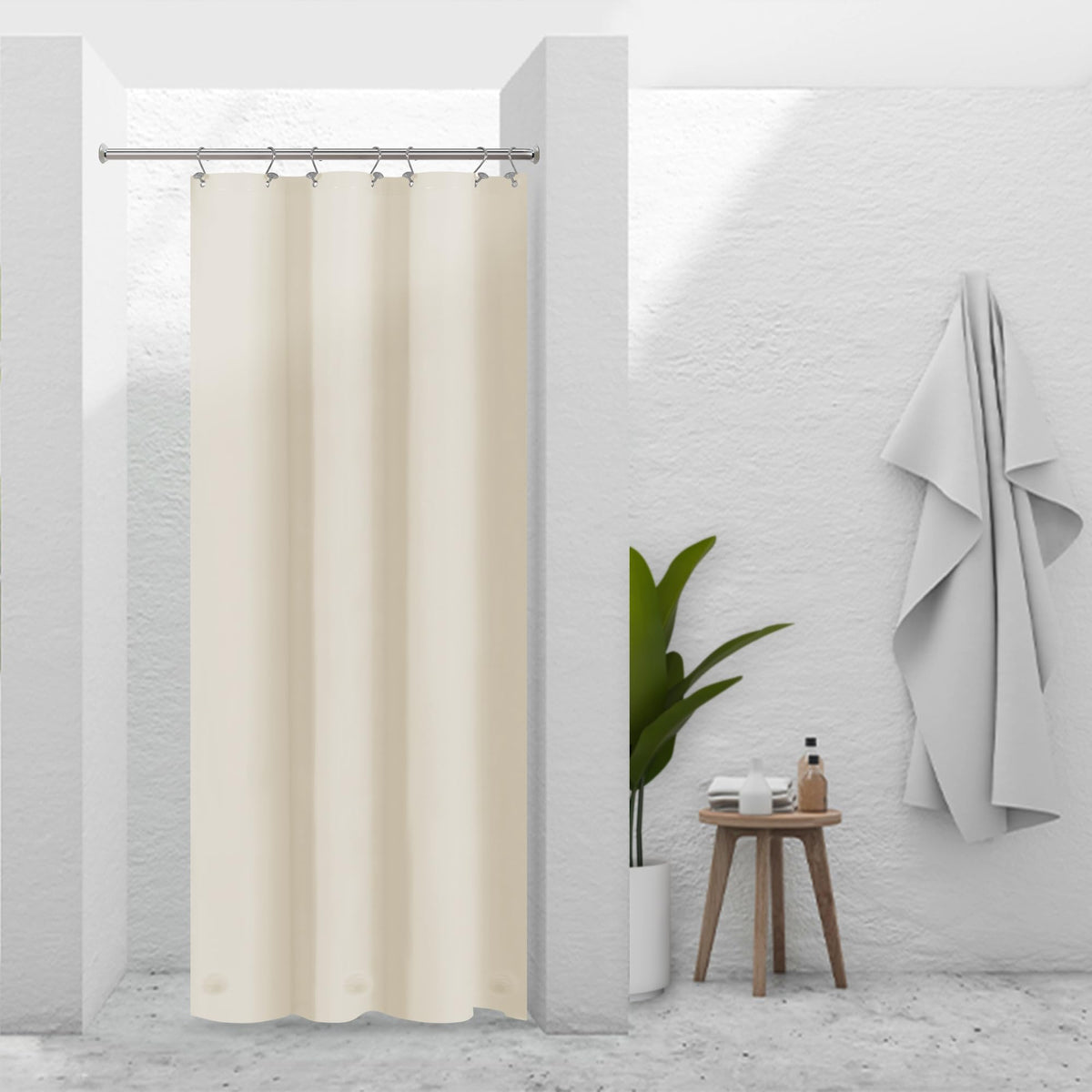 Barossa Design 48 inch Wide Stall Shower Curtain Liner with Magnets, Clear