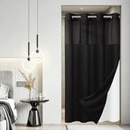 SORTTO Ringless Slub Shower Curtain with Snap in Liner, 71x74, Black