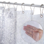 LiBa White Fabric Shower Curtain 72x72 Waterproof Heavy Duty Liner