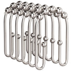 AmazerBath Shower Curtain Hooks, Gold Shower Curtain Hooks Rust Proof, Non-Slip Simple Double Hook Shower Curtain Hooks for Shower Curtain, Sturdy Shower Curtain Rings, 12Pcs