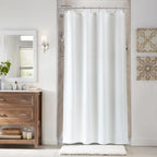 Naturoom Linen Shower Curtain 72 Inch Long for Bathroom Beige 1 Panel