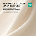 BTTN Beige Linen Textured Waterproof Cloth Shower Curtain Set, 72x72, Cream