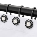 Nickel Shower Curtain Hooks Rings, Decorative Shower Curtain Hangers, Heavy Duty Metal Shower Rings, Sunflower Shower Hooks for Shower Curtain Rod and Liner, Bathroom Curtain Hooks, Set of 12