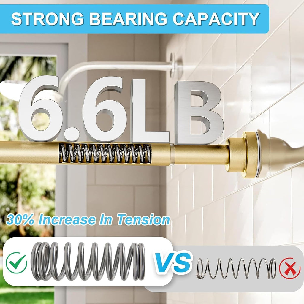 Shower Curtain Rod 30 To 76 Inch(2.6-6.4ft), Gold