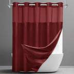 SORTTO Ringless Waffle Shower Curtain with Snap in Liner Set, 71x74, White