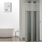 Colorful Star Sage Green No Hook Waffle Shower Curtain Set, 72 x 75 Inch