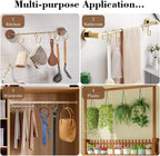 Shower Curtain Hooks, Set of 12 Rust Proof S Shaped Decorative Shower Curtain Rings,Multi-Purpose Hangers S Hooks (Gold)
