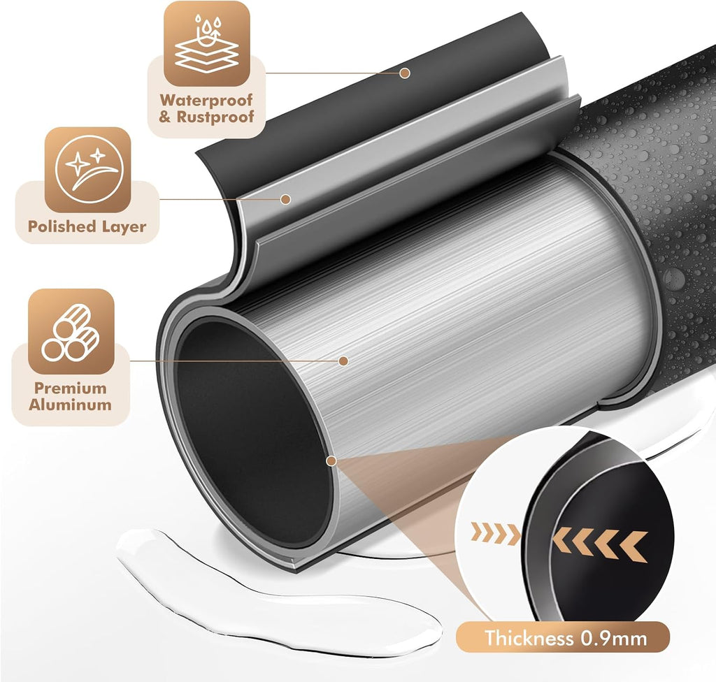 Curved Shower Curtain Rod for Bathroom, 40-72 Inches Adjustable Shower Rod