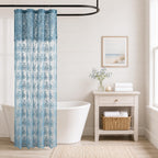 Ivory Lace Shower Curtain 72x72, Vintage Shabby Chic with Attached Valance