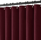 MIULEE 72 x 90 Extra Long Linen Shower Curtain Cream Beige 12 Metal Hooks