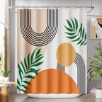 AmazerBath Shower Curtain, Cloth Ombre Black Shower Curtain Set with 12 Hooks, Washable Fabric Black and White Shower Curtain, Rustic Farmhouse Bathroom Shower Curtain, 72x72 Inches