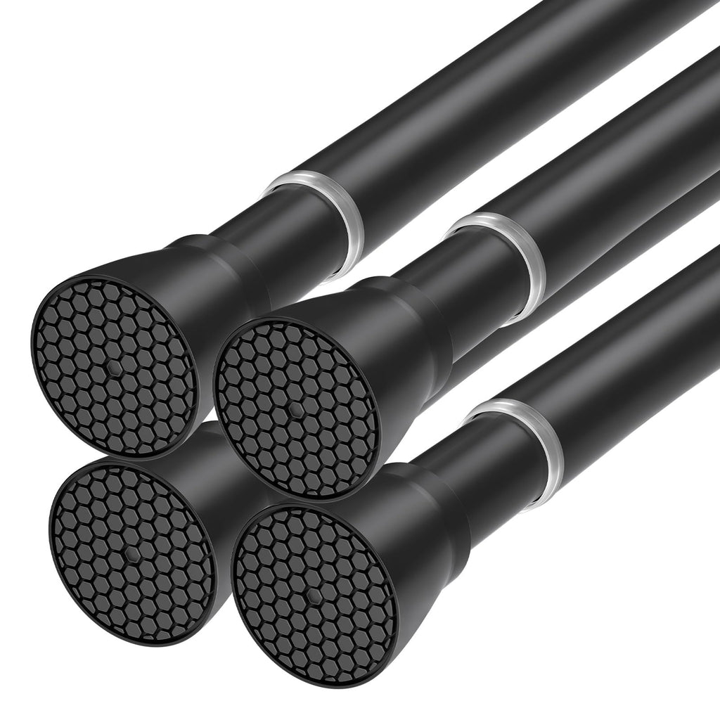 Black Tension Curtain Rod for Windows 28 to 48 Inch Spring Curtain Rods