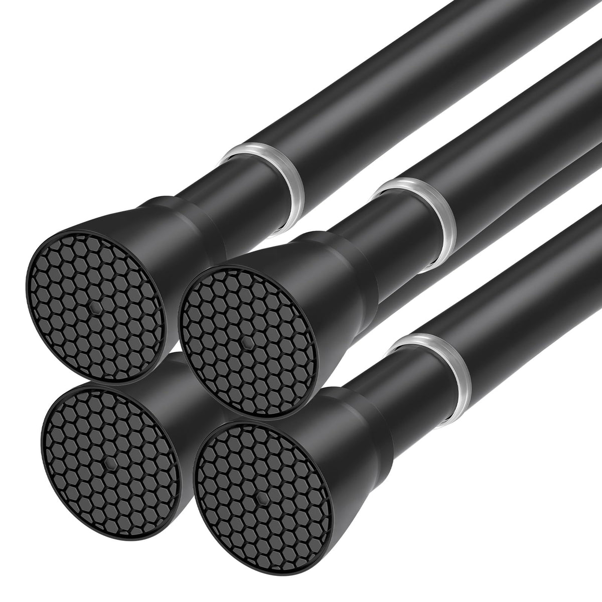 Black Tension Curtain Rod for Windows 28 to 48 Inch Spring Curtain Rods
