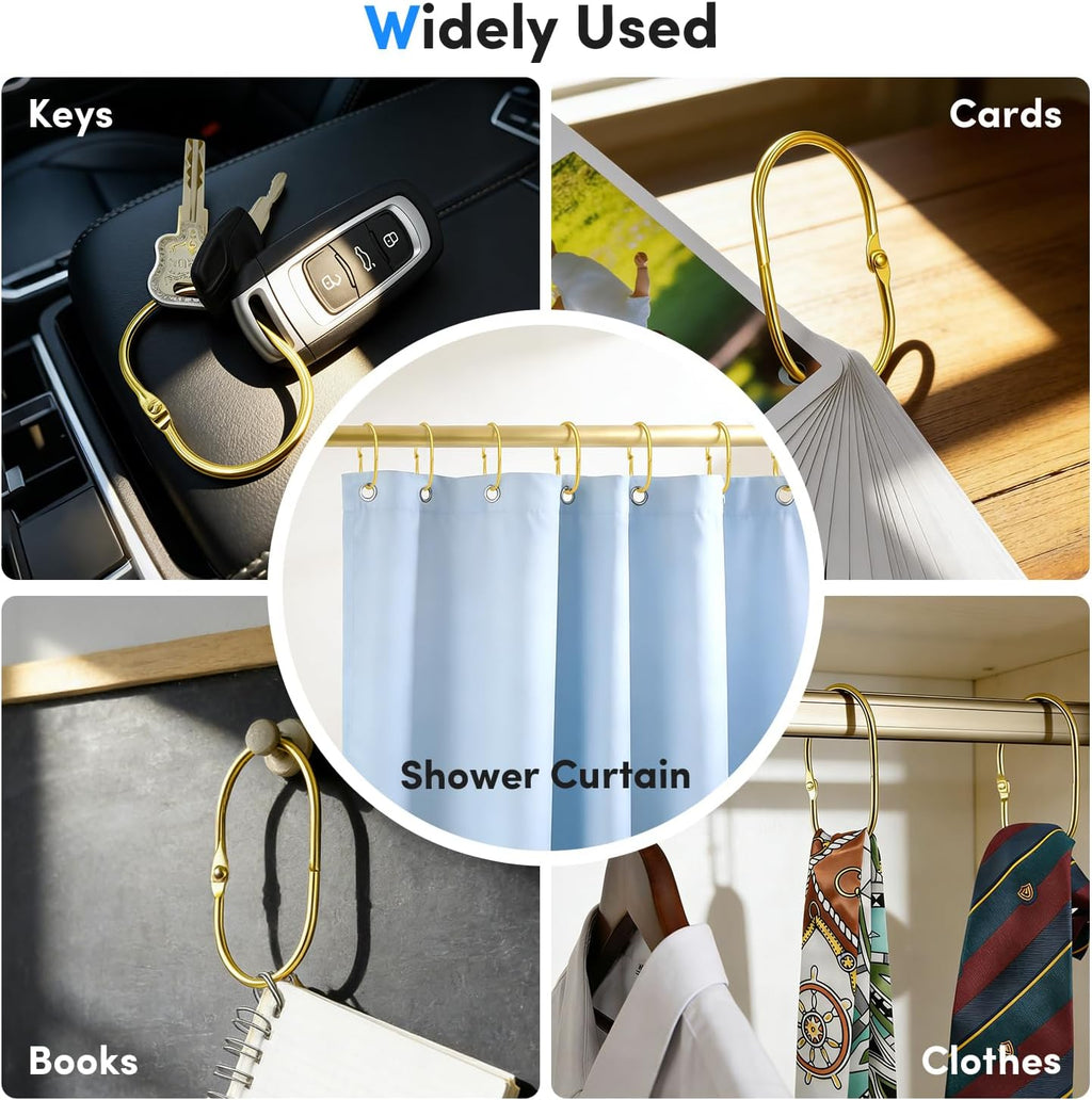 Shower Curtain Hooks Rings - ELWEY Shower Curtain Hooks Rust Proof