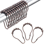 Amazer Shower Curtain Hooks Rings, Rust-Resistant Stainless Steel Double Shower Curtain Hooks, Shower Hooks for Shower Curtain and Liner Bathroom, Set of 12, Chrome