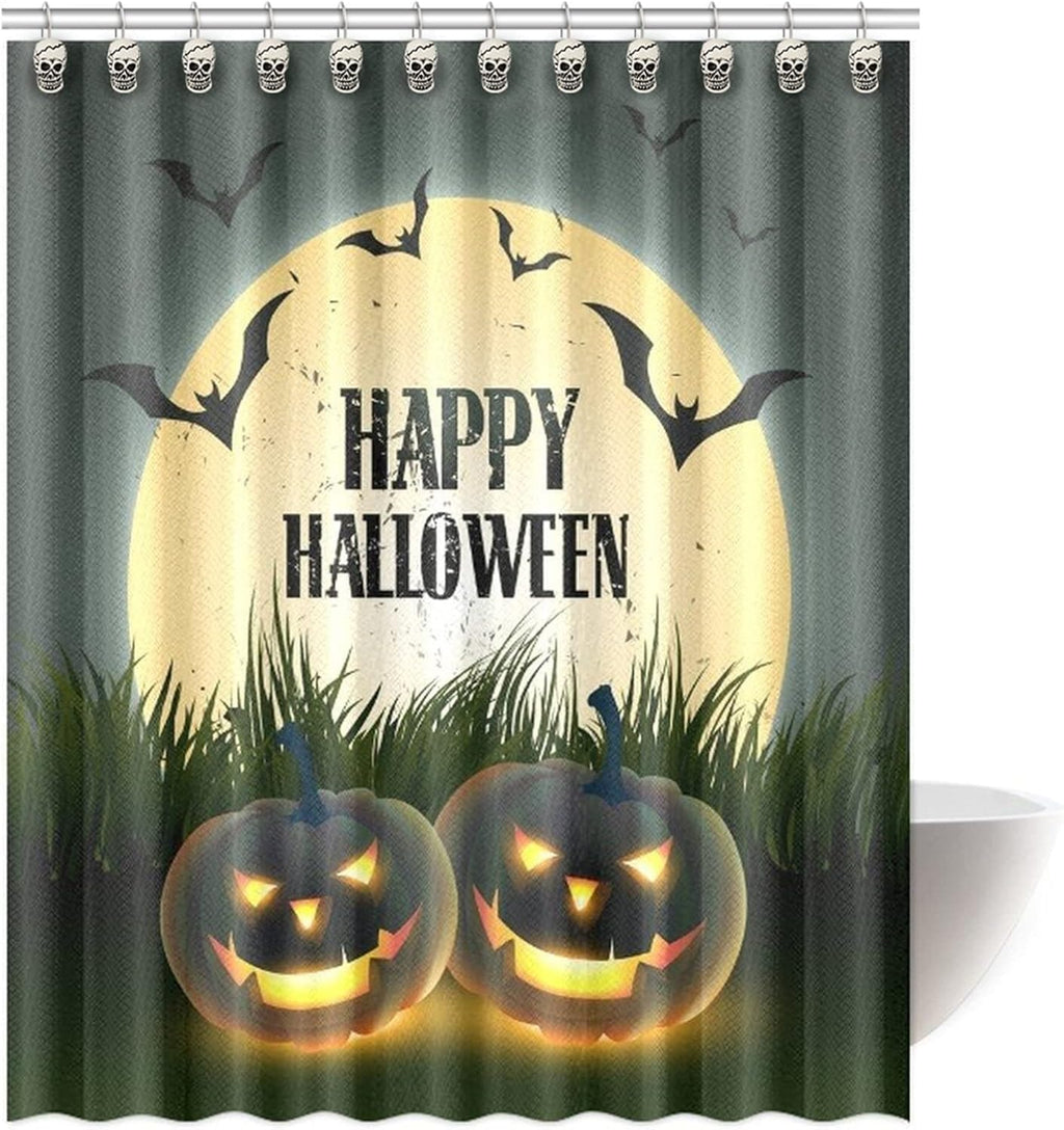 Jetec 12 Pcs Halloween Skull Shower Curtain Hooks, for Bathroom Home Decor