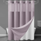 256GSM Heavyweight Ringless Waffle Shower Curtain with Liner, 71x74, White