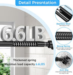 Shower Curtain Rod 31-76",Spring Tension Rod Adjustable No Drill