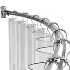 AmazerBath 20-84 Inches Arched Curved Shower Curtain Rod, Heavy Duty Shower Rod Rust Proof Bathroom Curtain Rod, Adjustable Telescoping Design Easy Segmented Installation, Need to Drill, Nickel