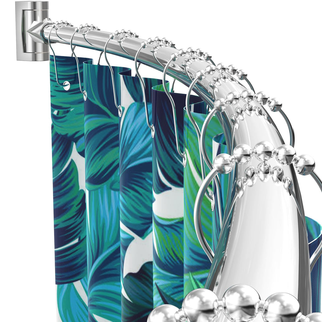 Curved Shower Curtain Rod For Bathroom, 38-72 Inches Adjustable, Nickel