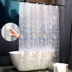 EVA Waterproof Shower Curtain Liner - Matte Clear & Frosted Design with 12 Hooks, Soft Touch, Privacy & Light Transparency, Ideal for Bathroom Decor (Fragrant Grass, 72" x 72")