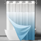 SORTTO Ringless Slub Shower Curtain with Snap in Liner, 71x74, Black