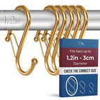 12 Metal Shower Curtain Hooks, Rust-Proof Decorative C-Shaped Curtain Hooks for Bathroom, Chrome Shower Curtain Rings, Fits Rods Up to 1 Inch (C, Silver)