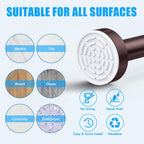 TEECK Shower Curtain Rod, 32-80 inch Adjustable Spring Tension Curtain Rod, Never Rust Anti-Slip Shower Curtain Rod for Bathroom, No Drilling, Never Collapse, Easy to Use, Brown