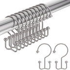 Gold Shower Curtain Hooks, Amazer Shower Curtain Rings Hooks, 12 Pcs Stainless Steel Shower Hooks for Shower Curtain, Rust Proof Shower Curtain Hooks, Shower Hooks for Curtain Bathroom