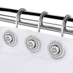 Black Shower Curtain Hooks, Rust Proof Decorative Shower Curtain Rings for Bathroom, Shower Curtain Hooks for Shower Liner, 12Pcs