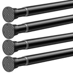 2PCS White tension rod 23-46Inch,Tension Curtain Rods No Drilling