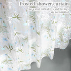 EVA Waterproof Shower Curtain Liner - Matte Clear & Frosted Design with 12 Hooks, Soft Touch, Privacy & Light Transparency, Ideal for Bathroom Decor (Fragrant Grass, 72" x 72")